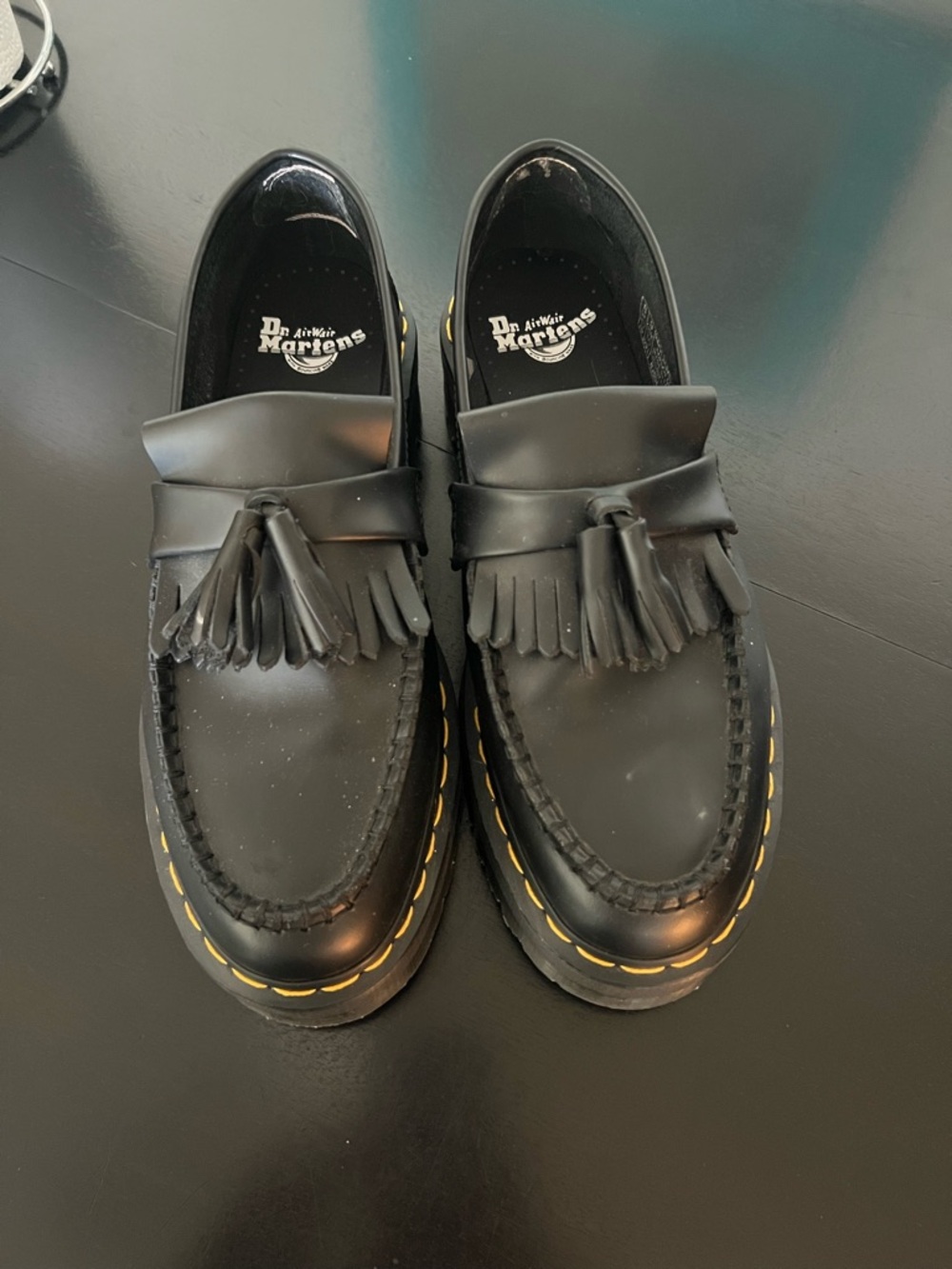 Dr. Martens Black Leather Tassel Adrian Loafers
